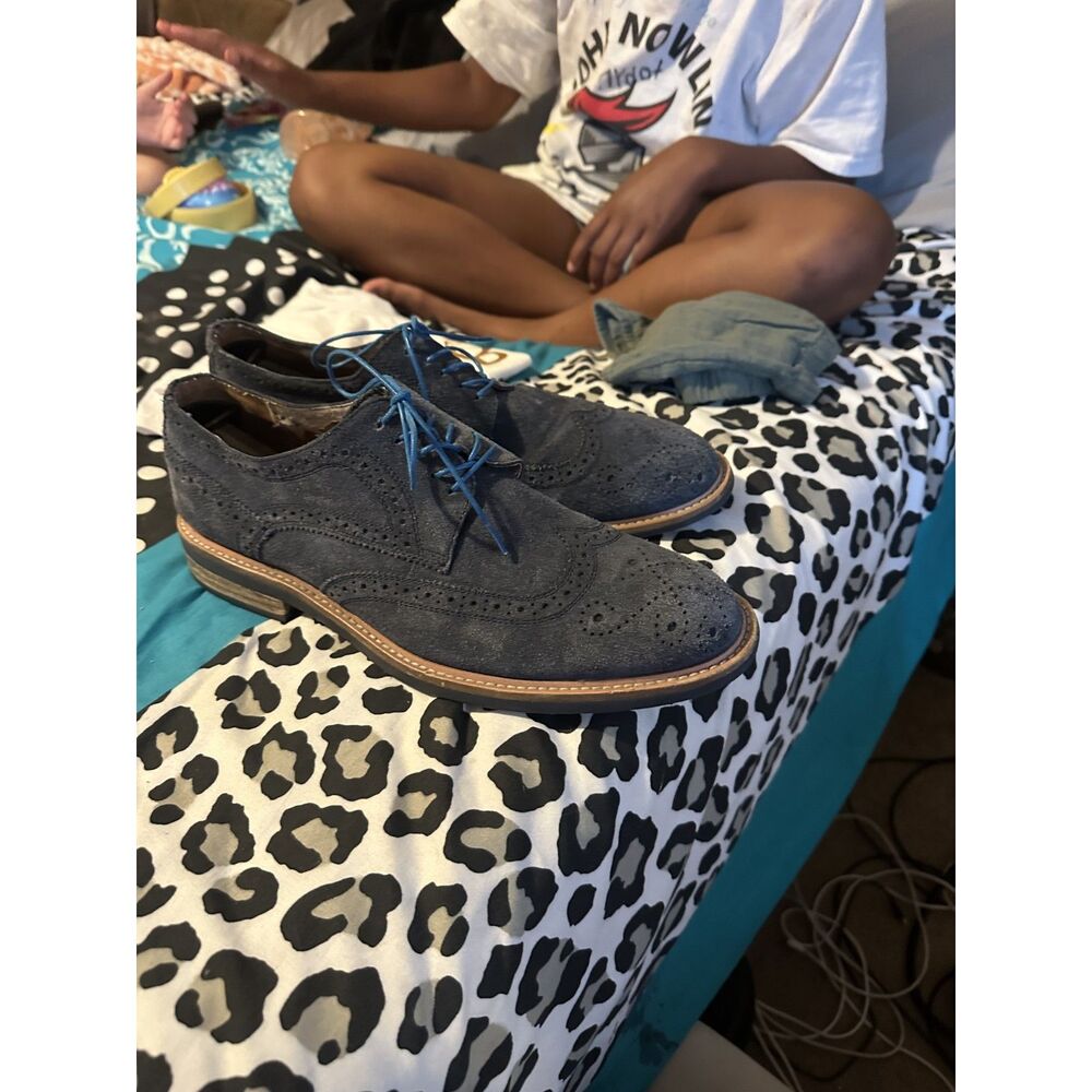 Kenneth Cole Reaction Blue Suede Lace Up Shoes Oxford Sneaker Store Display